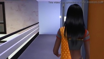 Une Adolescente Indienne En Dessin Animé Se Fait Surprendre En Train De Se Masturber Sur Le Lit
